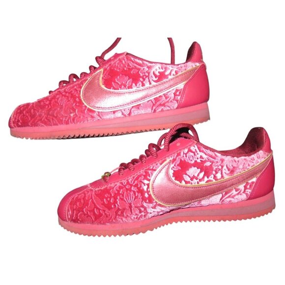 Nike Limited Edition Luxe Red Crush Suede & Velvet Florals 72 Cortez AV8505-600 - Picture 5 of 12